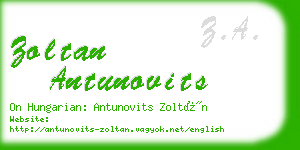 zoltan antunovits business card